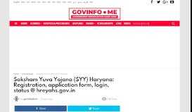 
							         Saksham Yuva Yojana (SYY) Haryana: Registration ...								  
							    