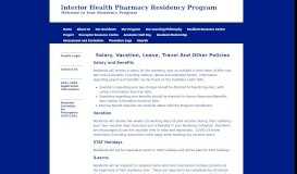 
							         Salary ... - Interior Health Pharmacy Residency Program								  
							    