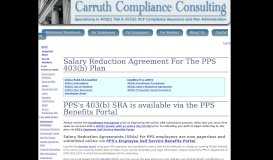 
							         Salary Reduction Agreement For The PPS 403 ... - Carruth Compliance								  
							    