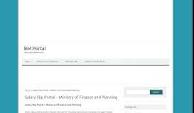 
							         Salary Slip Portal - Ministry of Finance and Planning - BM Portal								  
							    