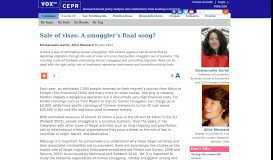 
							         Sale of visas: A smuggler's final song? | VOX, CEPR Policy Portal								  
							    