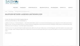 
							         Salem Web Network Launches Lightsource.com								  
							    