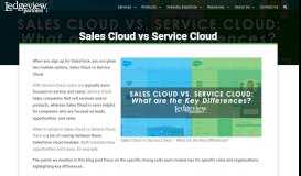 
							         Sales Cloud vs. Service Cloud: What are the Key Differences ...								  
							    