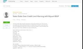 
							         Sales Order Over Credit Limit Warning with Boyum B1UP | SAP Blogs								  
							    