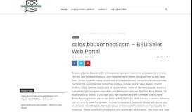 
							         sales.bbuconnect.com – BBU Sales Web Portal								  
							    