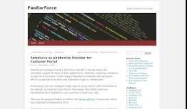 
							         Salesforce as an Identity Provider for Customer Portal | FooBarForce								  
							    