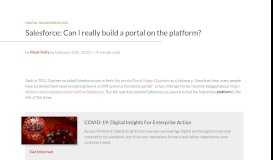 
							         Salesforce: Can I really build a portal on the platform? - Perficient Blogs								  
							    