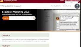 
							         Salesforce Marketing Cloud | IT@UMN								  
							    