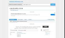 
							         sales.hpcl.co.in at Website Informer. Visit Sales Hpcl.								  
							    