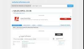 
							         sales.hpcl.co.in at WI. HPCL | Exclusive Portal For Business ...								  
							    