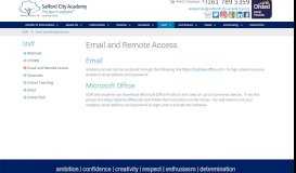 
							         Salford City Academy > Staff > Email and Remote Access								  
							    