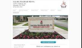 
							         Salma Mazhar M.D. P.A., TX. - Testimonials								  
							    
