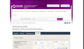 
							         Salvation Army Housing Association - CQC								  
							    