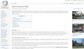
							         Sam Houston Park - Wikipedia								  
							    