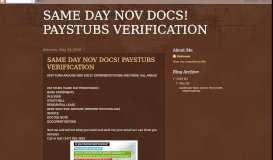 
							         SAME DAY NOV DOCS! PAYSTUBS VERIFICATION								  
							    