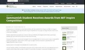 
							         Sammamish Student Receives Awards from MIT Inspire Competition ...								  
							    