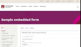 
							         Sample embedded form - Student Portal								  
							    