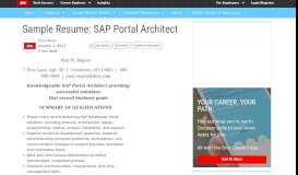 
							         Sample Resume: SAP Portal Architect - Dice Insights								  
							    