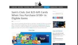 
							         Sam's Club, Get $25 Gift Cards When You Purchase $100+ in Eligible ...								  
							    