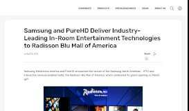 
							         Samsung and PureHD Deliver Industry-Leading In-Room ...								  
							    