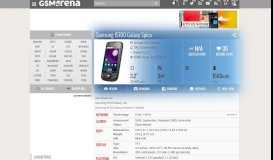 
							         Samsung I5700 Galaxy Spica - Full phone specifications								  
							    