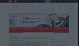 
							         Samsung Knox Suite: App-Verwaltung für Galaxy Tablets | ZDNet.de								  
							    