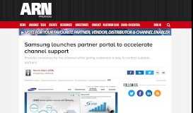 
							         Samsung launches partner portal to accelerate channel support - ARN								  
							    