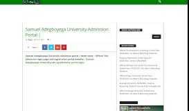 
							         Samuel Adegboyega University Admission Portal | - Schoolinfong.com								  
							    
