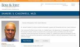 
							         Samuel S. Caldwell, M.D. | The Bone & Joint Center, Albany, NY								  
							    