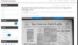
							         San Antonio Daily Light (San Antonio, Tex.) - The Portal to Texas History								  
							    