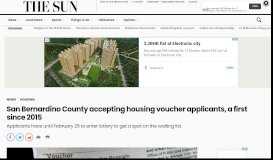 
							         San Bernardino County accepting housing voucher applicants, a first ...								  
							    