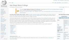 
							         San Diego Mesa College - Wikipedia								  
							    