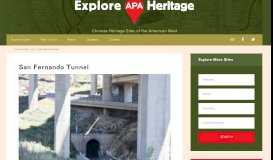 
							         San Fernando Tunnel - Explore APA Heritage								  
							    