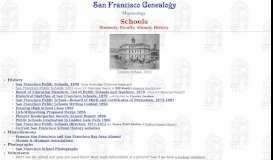 
							         San Francisco Genealogy - Schools - Students, Faculty, History								  
							    
