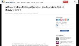 
							         San Francisco Mega Millions Ticket Matches 5 Of 6 In Record Drawing ...								  
							    