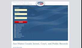 
							         San Mateo County Arrest, Court, and Public Records								  
							    