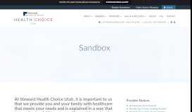 
							         Sandbox | Health Choice Utah								  
							    