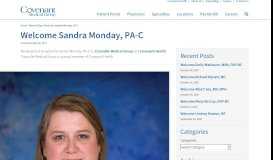 
							         Sandra Monday, PA-C Joins Crossville Medical Group								  
							    