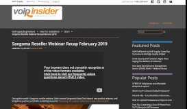 
							         Sangoma Reseller Webinar Recap February 2019 - VoIP Insider								  
							    