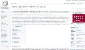 
							         Santa Clara University School of Law - Wikipedia								  
							    