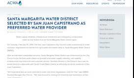 
							         Santa Margarita Water District Selected by San Juan ...								  
							    