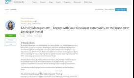 
							         SAP API Management – Engage with your Developer community on ...								  
							    