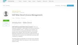 
							         SAP Biller Direct (Invoice Management) | SAP Blogs								  
							    