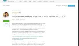 
							         SAP Business ByDesign – Impact due to Brexit update 15.4 | SAP Blogs								  
							    
