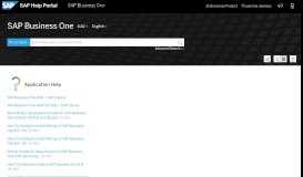 
							         SAP Business One - SAP Help Portal								  
							    