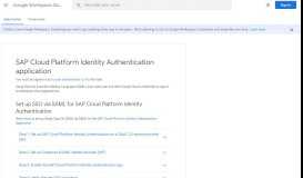 
							         SAP Cloud Platform Identity Authentication application - G Suite Admin ...								  
							    