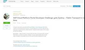 
							         SAP Cloud Platform Portal Developer Challenge: goto.Sydney ...								  
							    