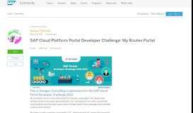 
							         SAP Cloud Platform Portal Developer Challenge: My Routes Portal ...								  
							    