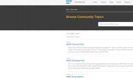 
							         SAP Community Topic Pages								  
							    
