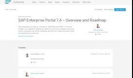 
							         SAP Enterprise Portal 7.4 – Overview and Roadmap - SAP Archive								  
							    